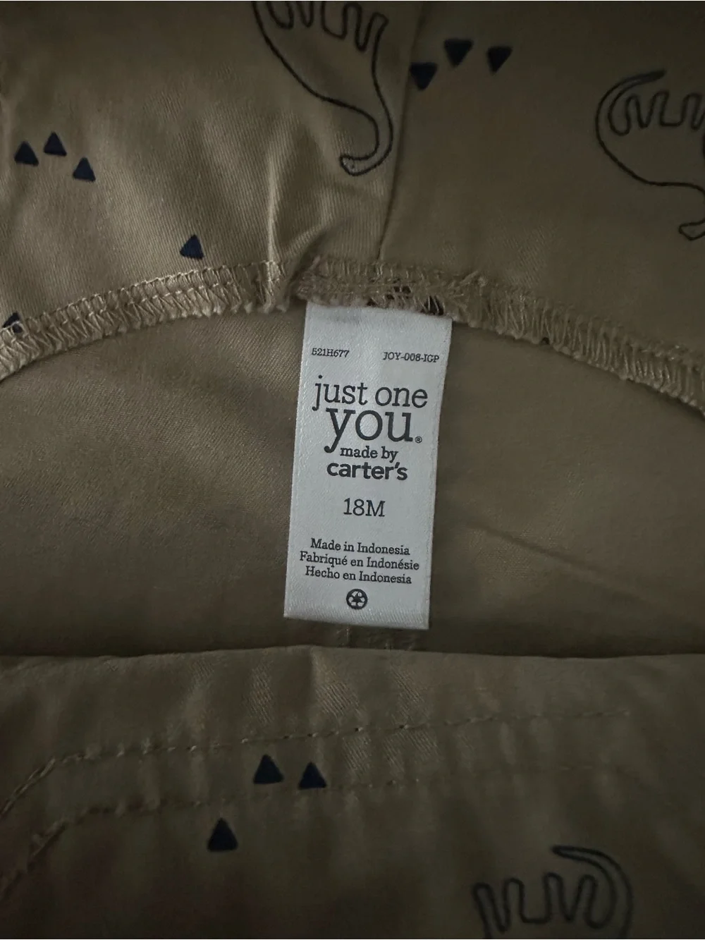 Carter's Tan Dinosaur Print Overalls